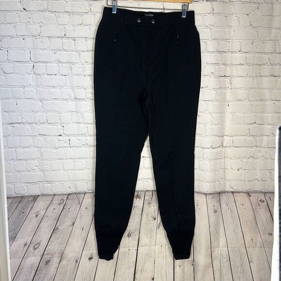 Escada Sport Vintage Wool Blend High Waist Black Stirrup Pants size 42 Germany - Picture 1 of 10